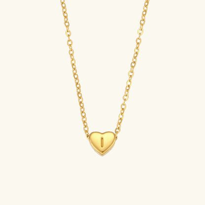 Gold Necklace with Heart-Shaped Initial