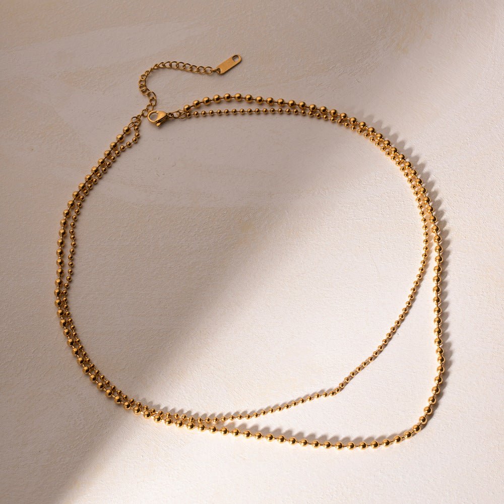 Stacked Bead Chain Necklace