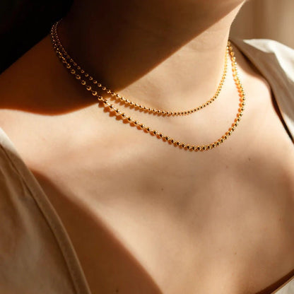Stacked Bead Chain Necklace