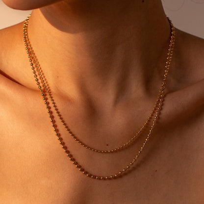 Stacked Bead Chain Necklace