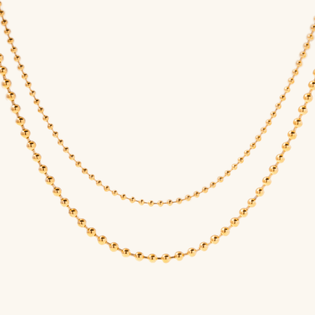 Stacked Bead Chain Necklace