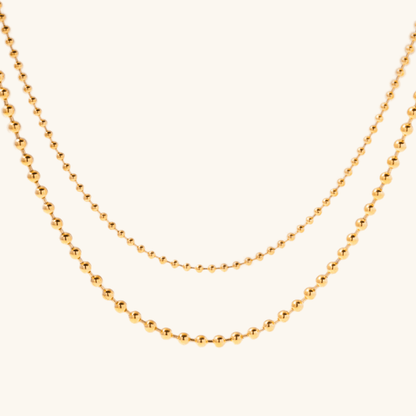 Stacked Bead Chain Necklace