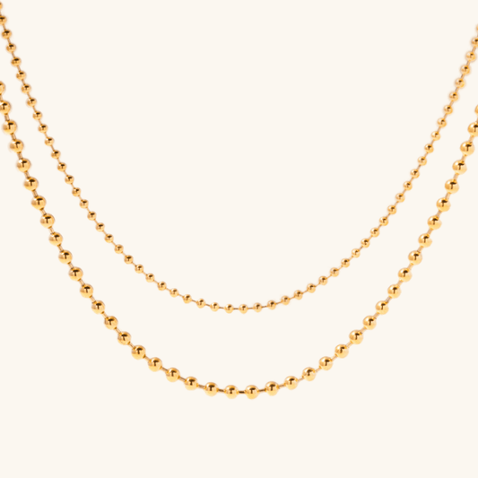 Stacked Bead Chain Necklace
