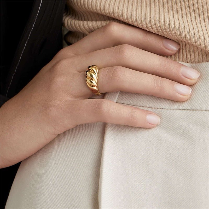 Lorelei Gold Crescent Ring