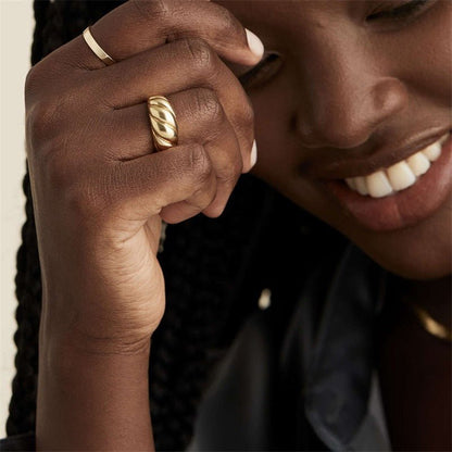 Lorelei Gold Crescent Ring