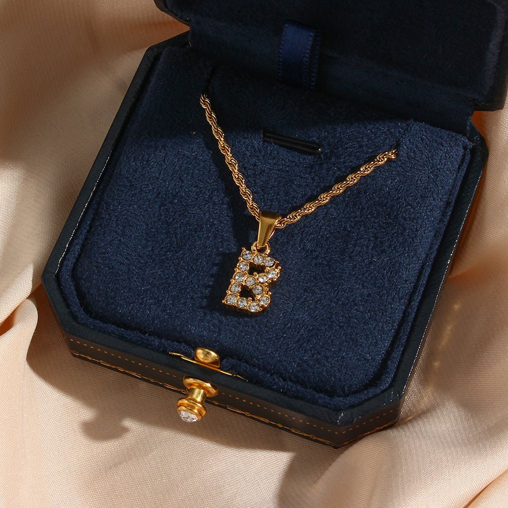 Diamond Necklace with Initial Maeve