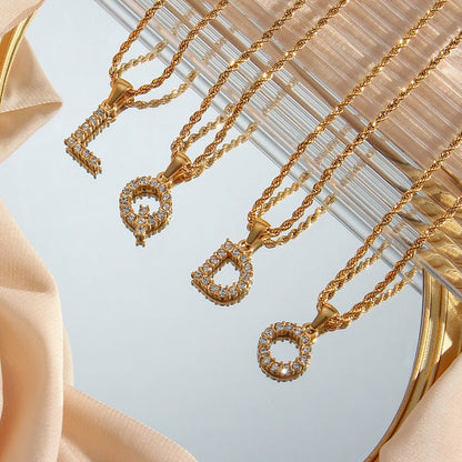 Diamond Necklace with Initial Maeve