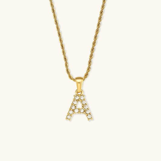 Diamond Necklace with Initial Maeve