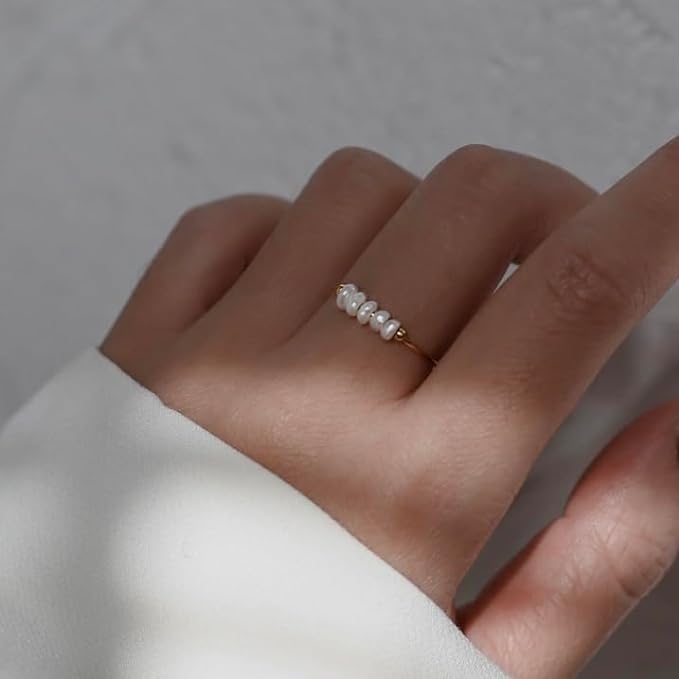 Gold Ring with Freshwater Pearls Magnolia
