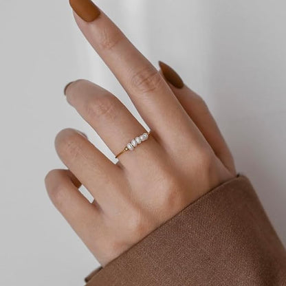 Gold Ring with Freshwater Pearls Magnolia