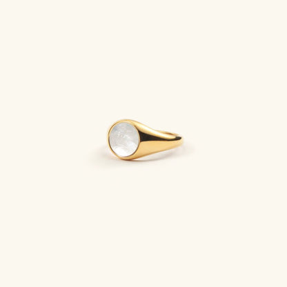 Gold Ring with Mother of Pearl