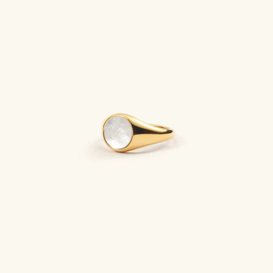 Gold Ring with Mother of Pearl