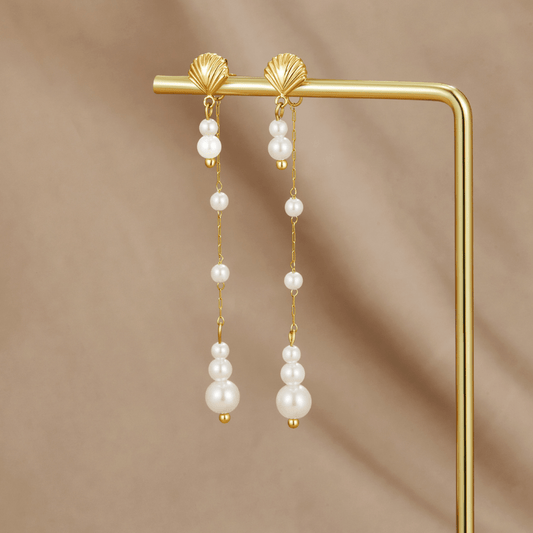 Neesa Pearl Tassel Earrings