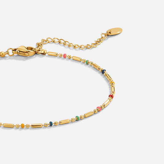 Rainbow Bead Ankle Bracelet