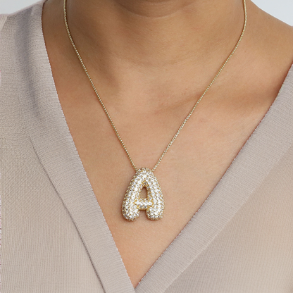 Diamond Initial Bubble Necklace