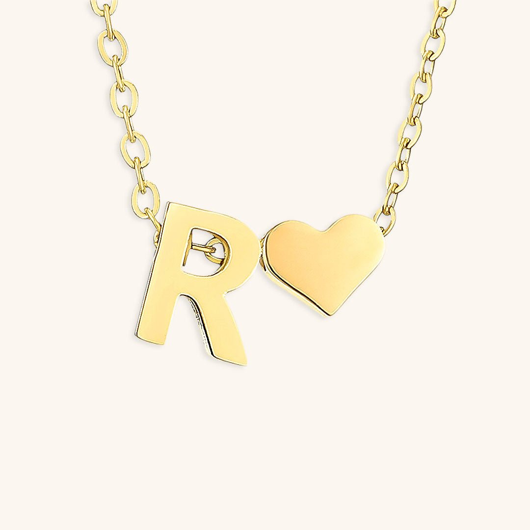 Gold Necklace with Initial Letter