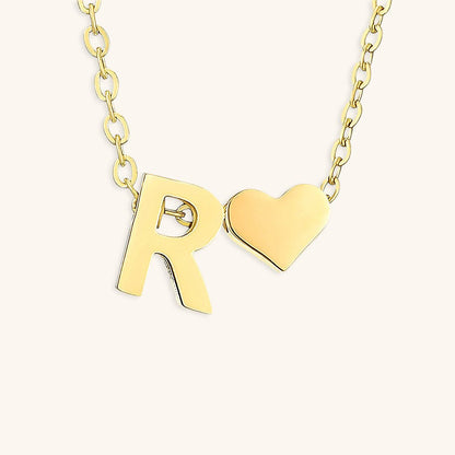 Gold Necklace with Initial Letter