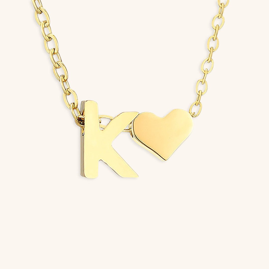 Gold Necklace with Initial Letter