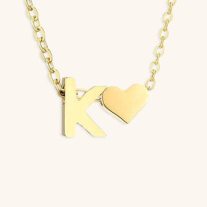 Gold Necklace with Initial Letter