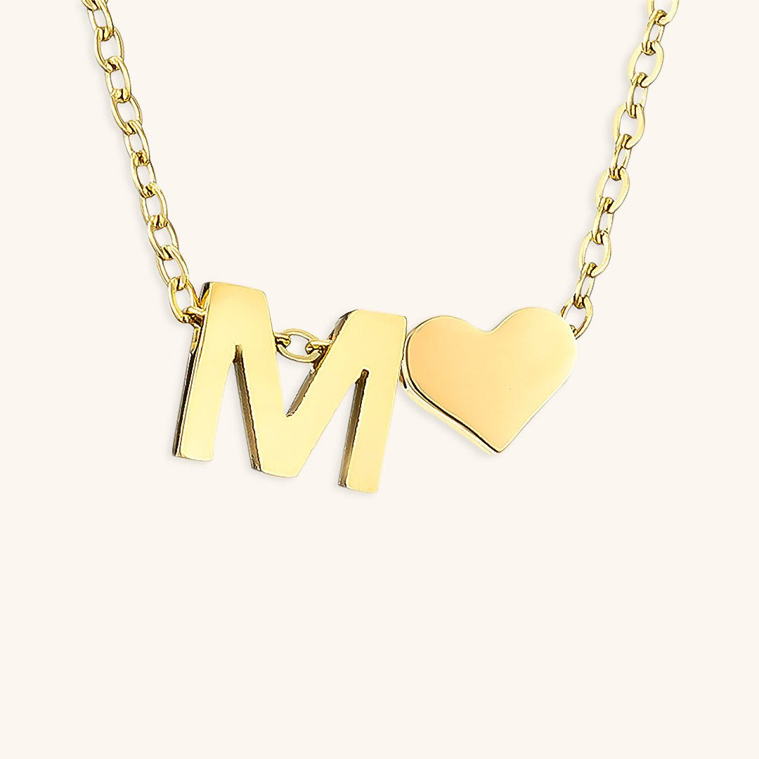Gold Necklace with Initial Letter