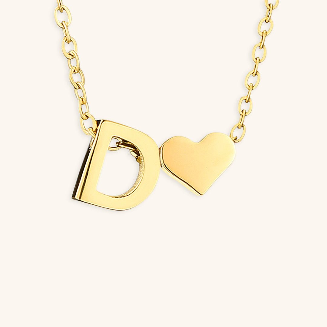 Gold Necklace with Initial Letter