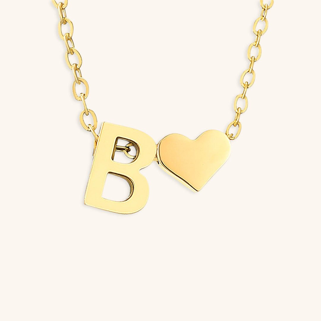 Gold Necklace with Initial Letter