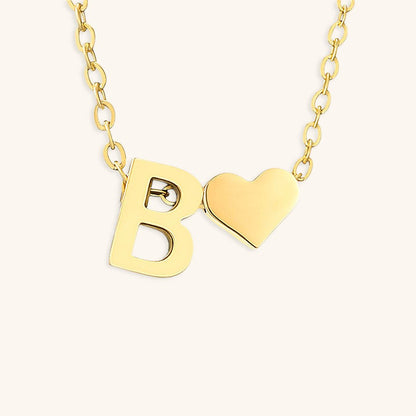 Gold Necklace with Initial Letter