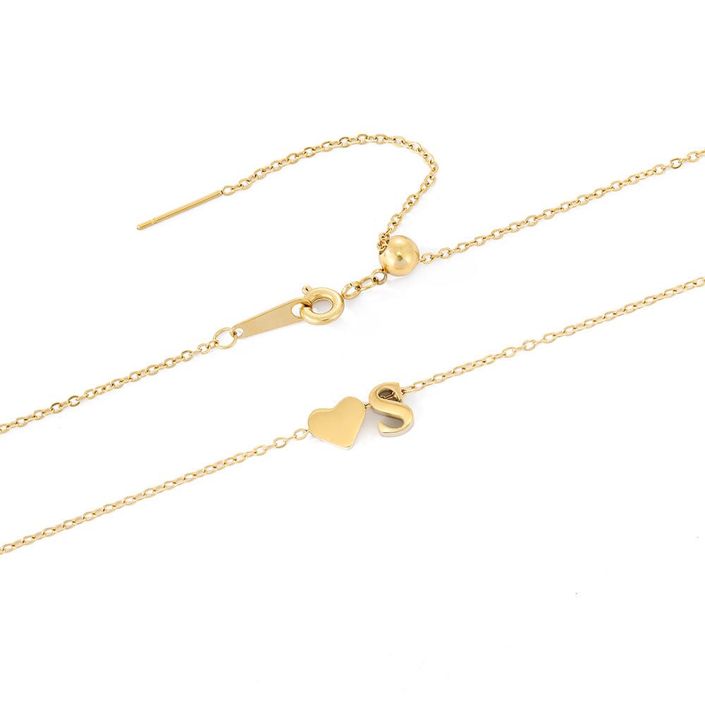 Gold Necklace with Initial Letter