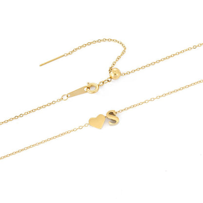 Gold Necklace with Initial Letter
