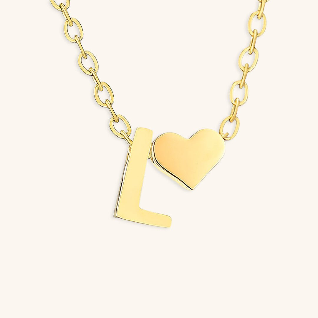 Gold Necklace with Initial Letter