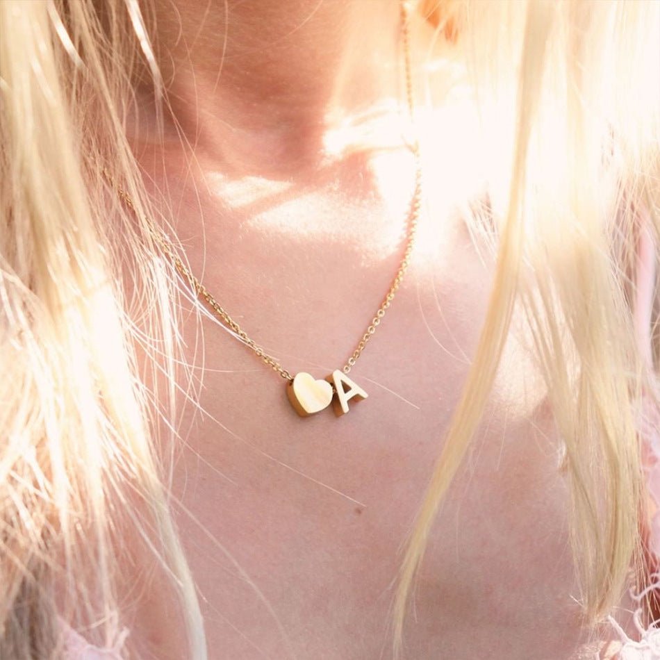 Gold Necklace with Initial Letter