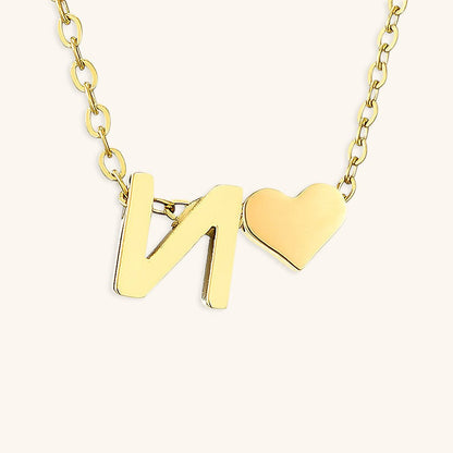 Gold Necklace with Initial Letter