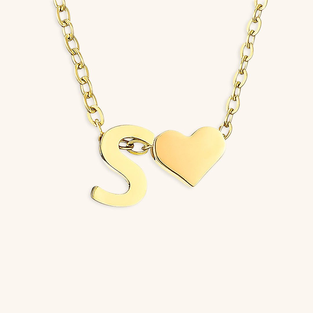 Gold Necklace with Initial Letter