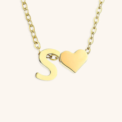 Gold Necklace with Initial Letter