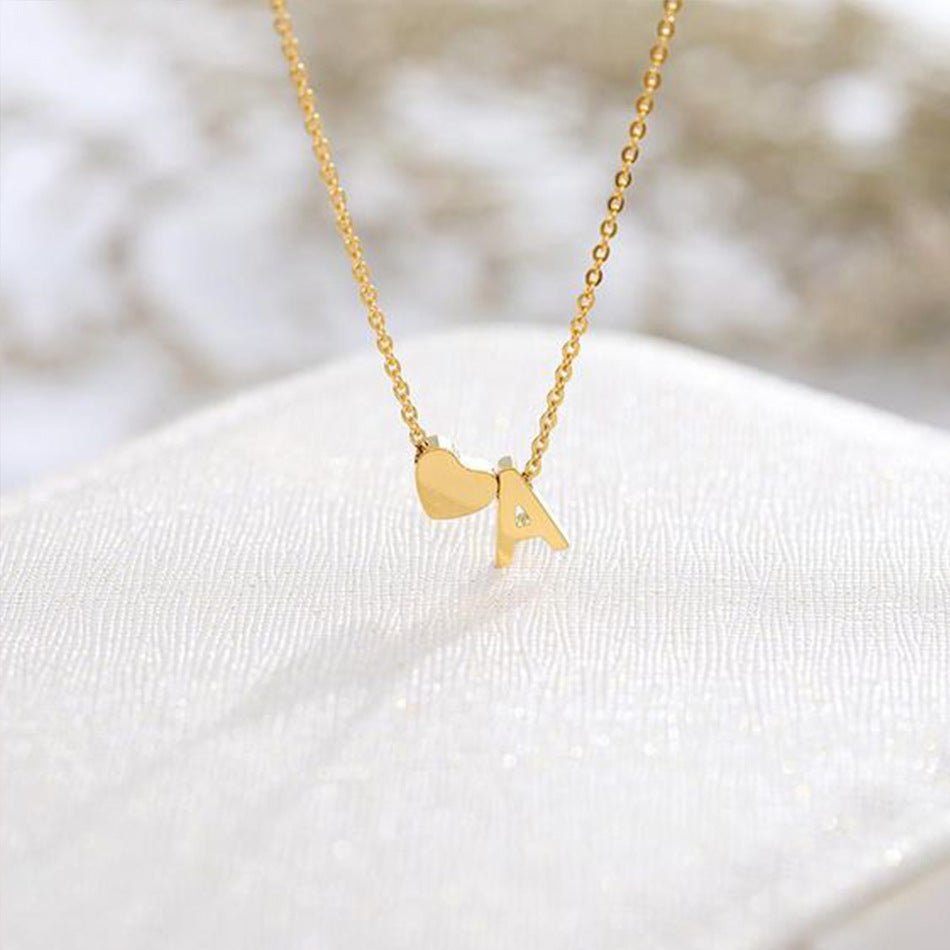 Gold Necklace with Initial Letter