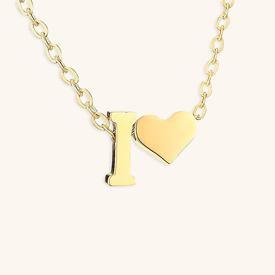 Gold Necklace with Initial Letter