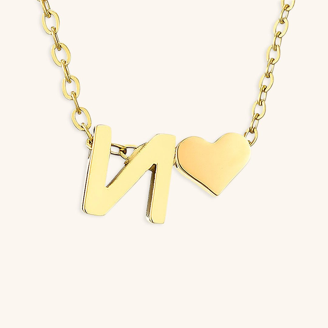 Gold Necklace with Initial Letter