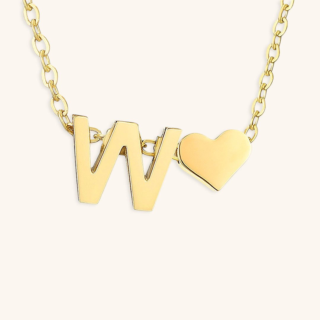 Gold Necklace with Initial Letter