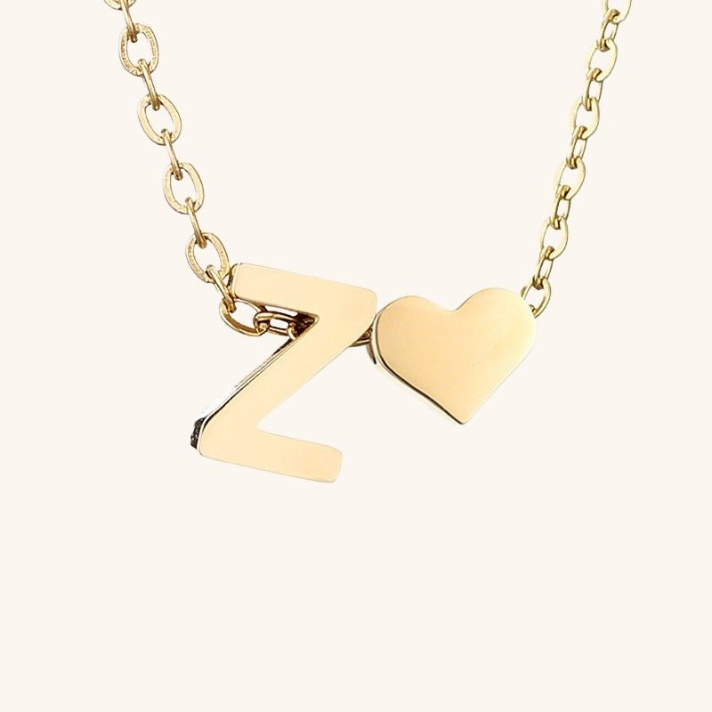 Gold Necklace with Initial Letter