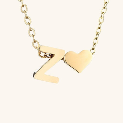 Gold Necklace with Initial Letter