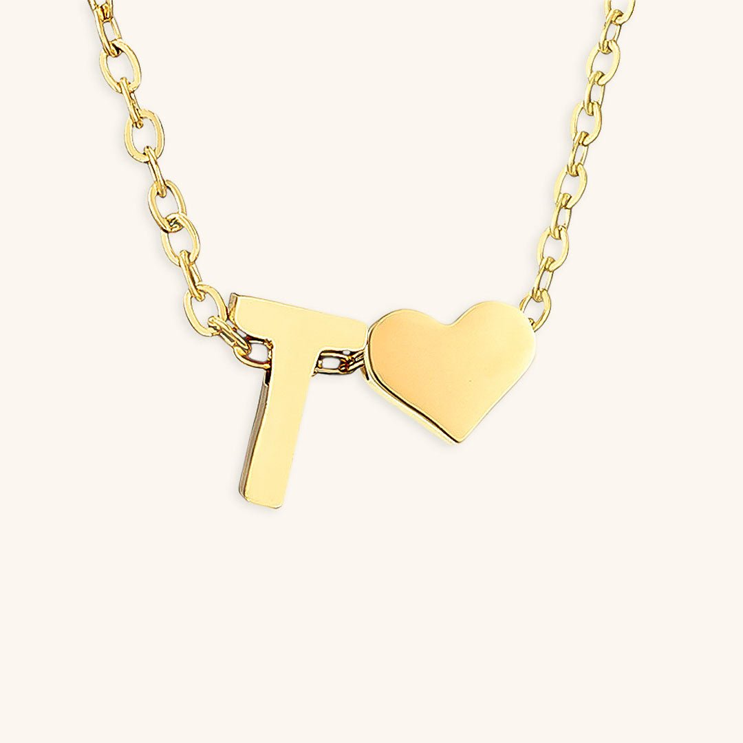 Gold Necklace with Initial Letter