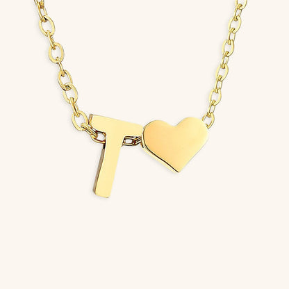 Gold Necklace with Initial Letter