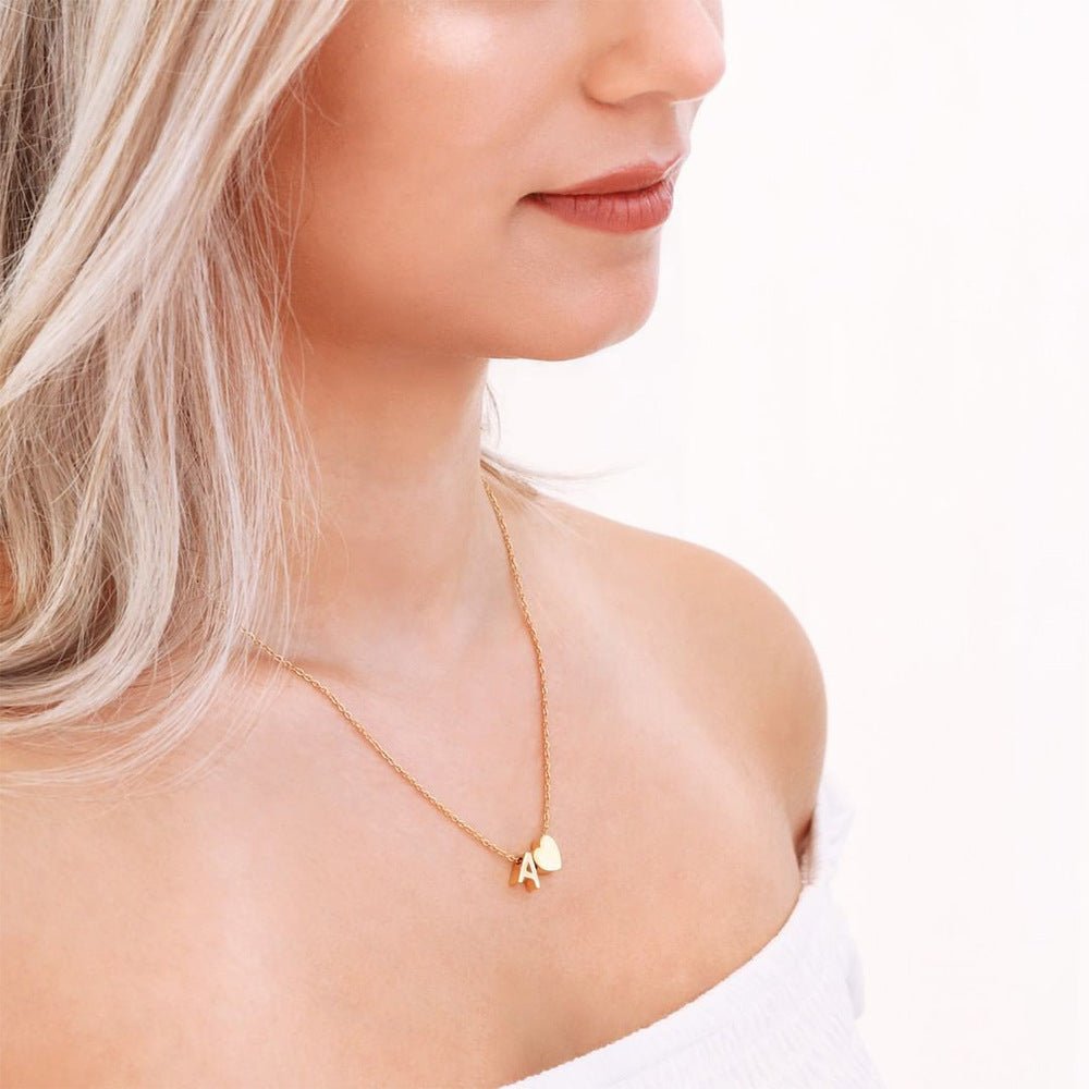 Gold Necklace with Initial Letter