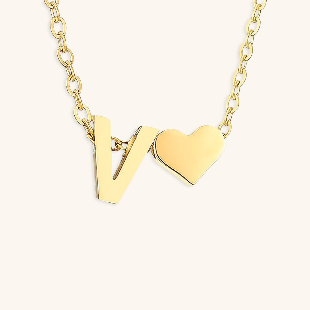 Gold Necklace with Initial Letter