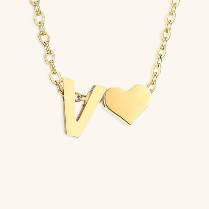 Gold Necklace with Initial Letter