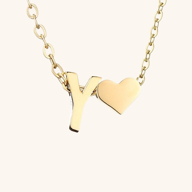 Gold Necklace with Initial Letter