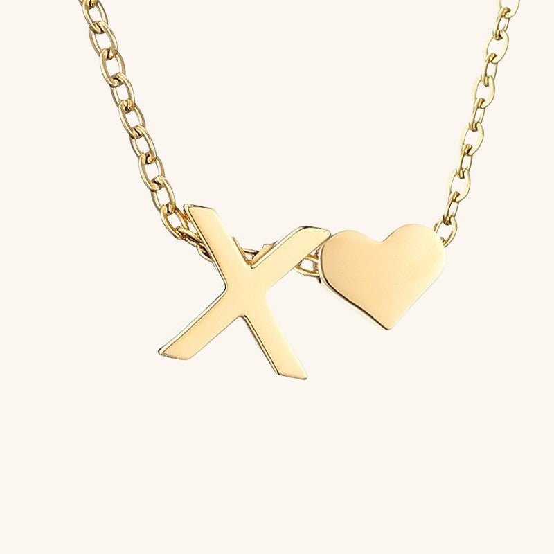 Gold Necklace with Initial Letter