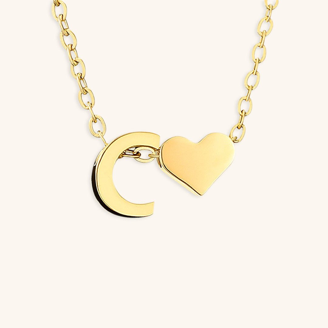 Gold Necklace with Initial Letter
