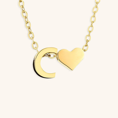 Gold Necklace with Initial Letter