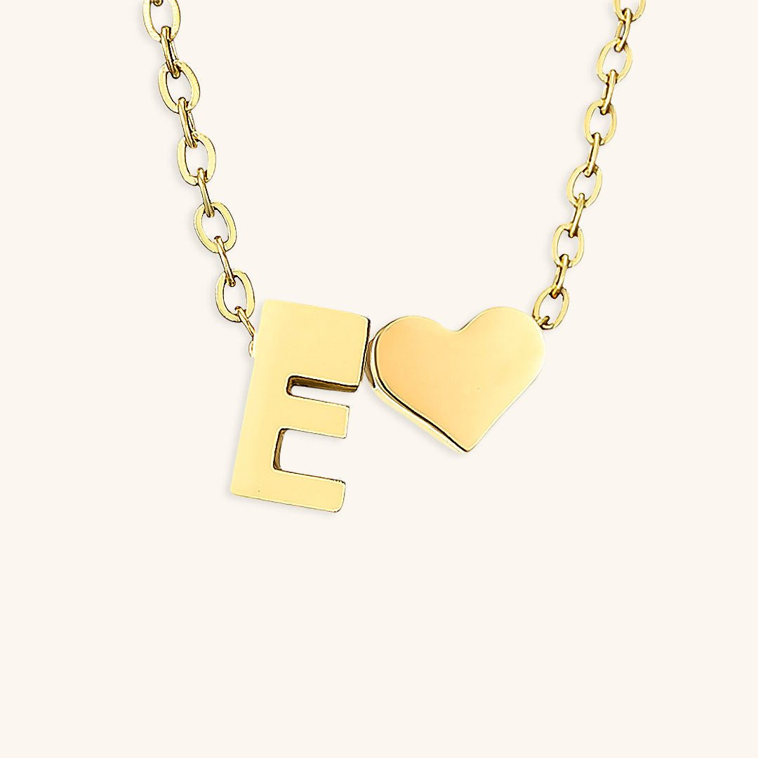 Gold Necklace with Initial Letter